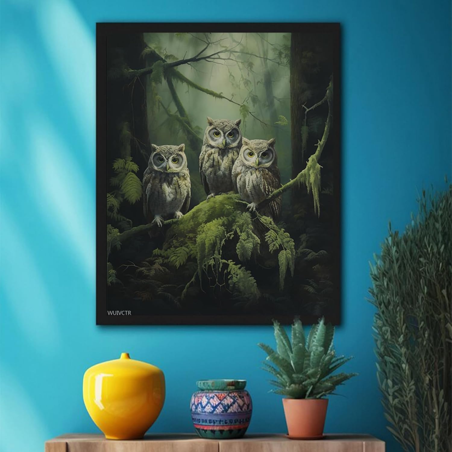 WUIVCTR Paint by Numbers, Mossy Forest Owl, Adult Crafts Adult Paint by Number Kits, Arts Crafts for Home Decor (No Frame, 16x20 inch)