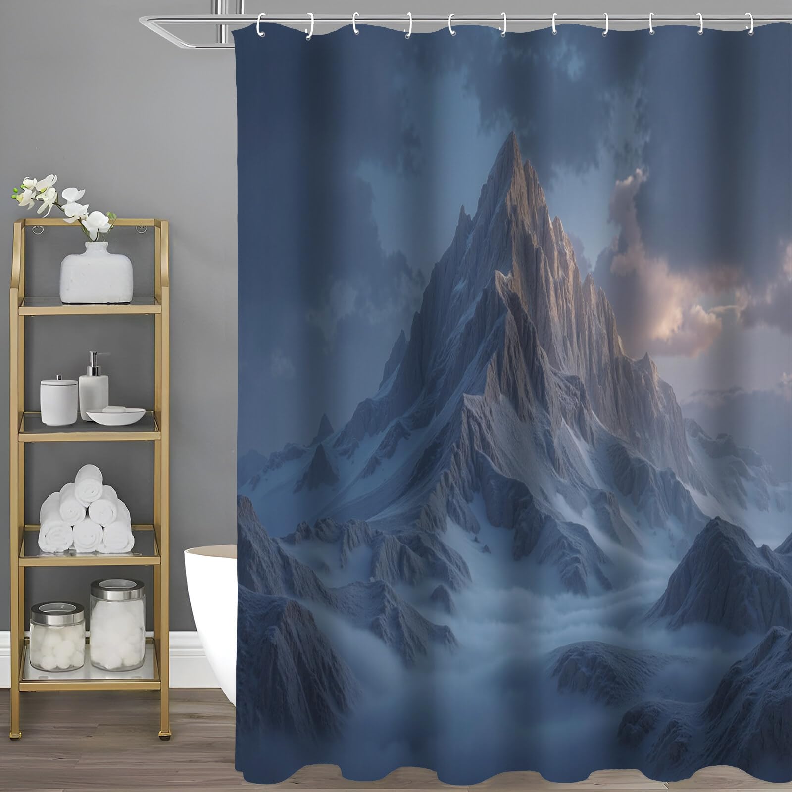 Rideau de baignoire lavable en tissu anti-moisissure et durable