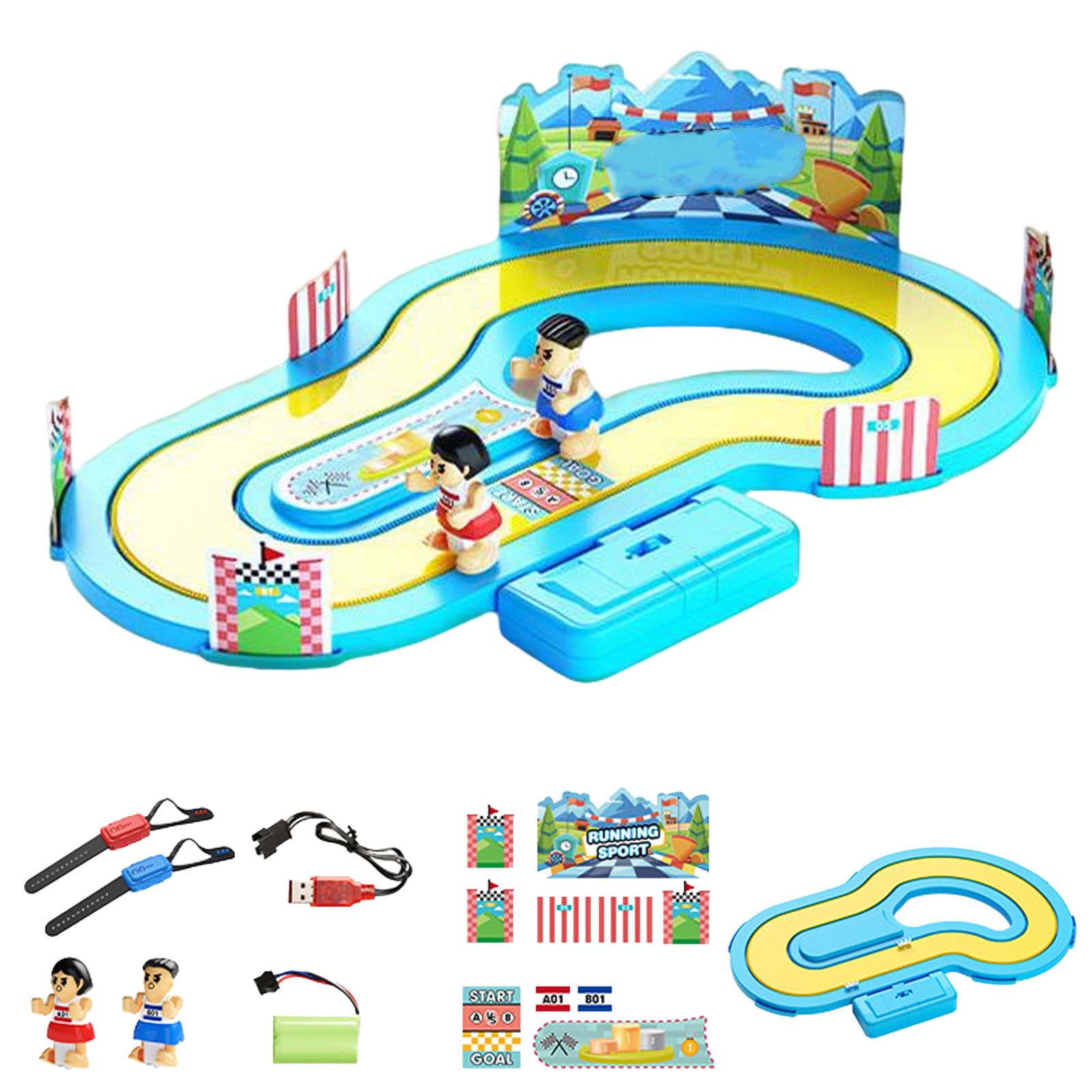 Motion-Sensing Racing Game, Motion Controlled Board Toy, Parent-Child Interactive Activities, Two-Player Battle Game (Blue)