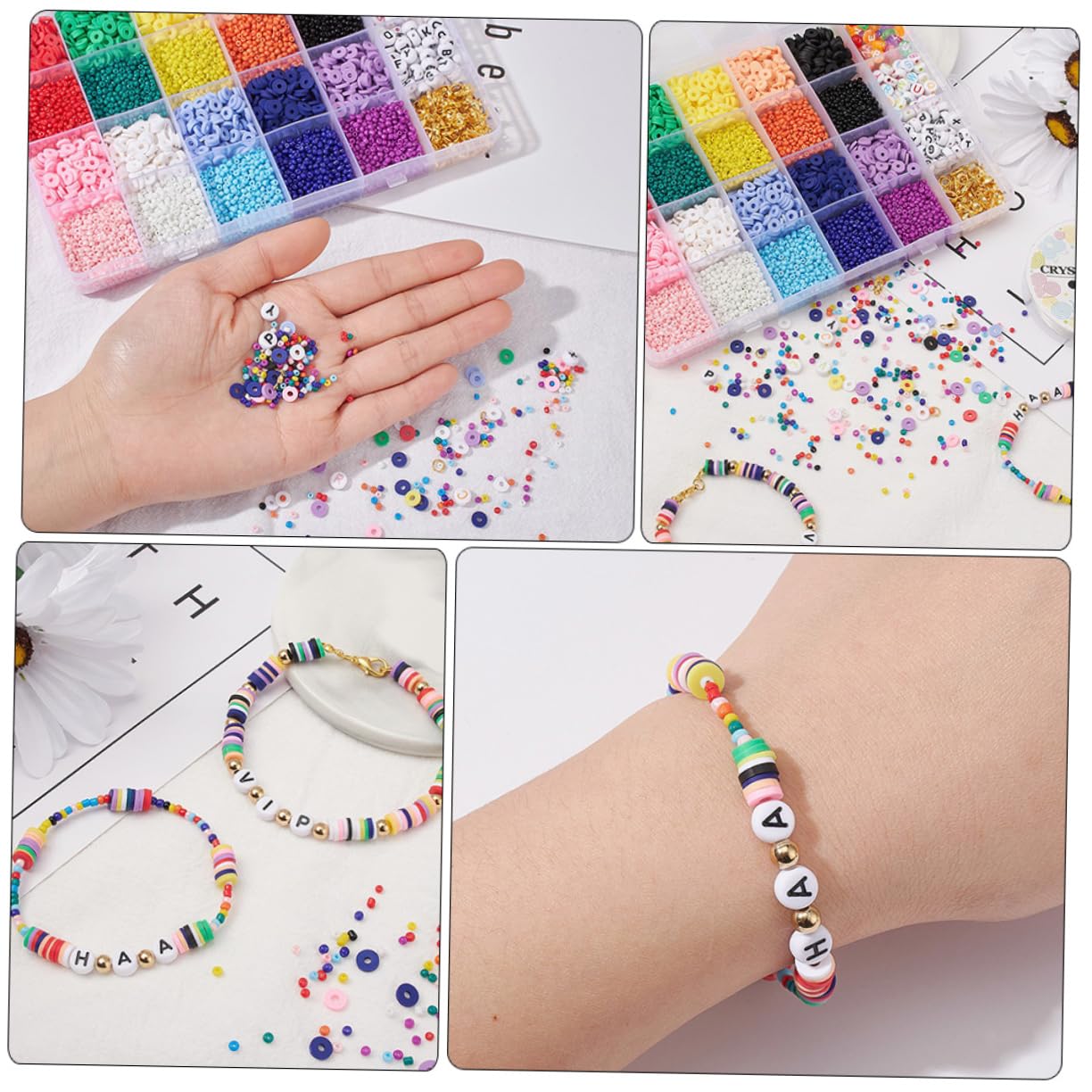1set Perline Di Lettere Polimerica Colorata Di Perline Per Gioielli Fai Da Te Accessori Per Creazione Di Bracciali e Collane Per Artigianato