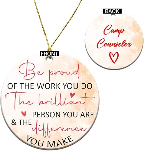 Adorno de barista redondo de cerámica para decoración de árbol de Navidad, barista para mujeres y hombres, divertido adorno colgante de árbol de