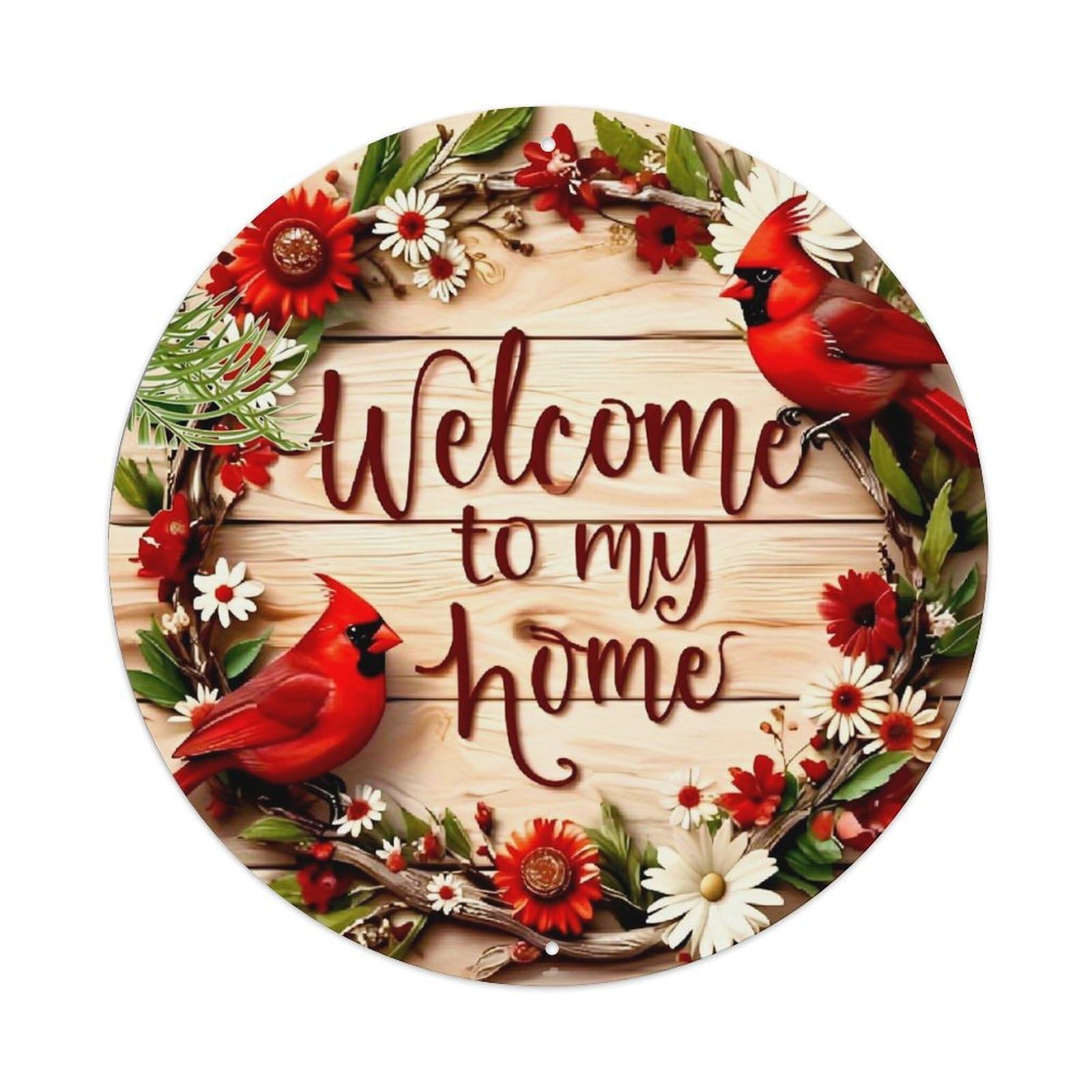 Welcome To My Home Retro Metal Sign Round Tin Sign, Vintage Decor Art Poster for Bar, Home, Man Cave, Kitchen, Laundry Room Gift 8x8Inch