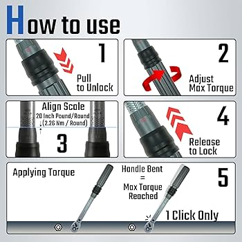 Steinwhale 1/4-Inch Drive 20-200 Inch Pound Torque Wrench