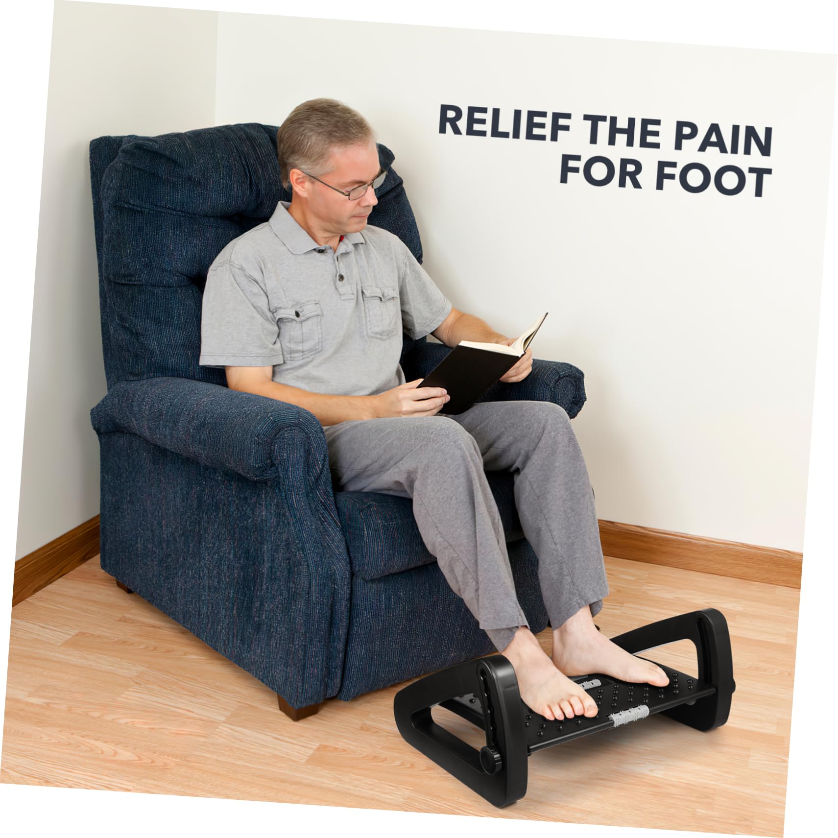 Reposapiés Ergonómico Negro Ajustable para Oficina y Hogar