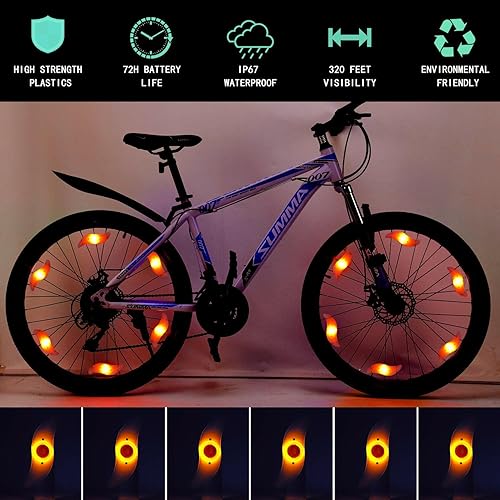 Vista 16 de Bike Wheel Spoke Lights 6-Pack with Batteries Included, Kid Bicycle Accessories for Boys Girls with 3 Lighting Modes, Easy to Install Spoke Paquete
