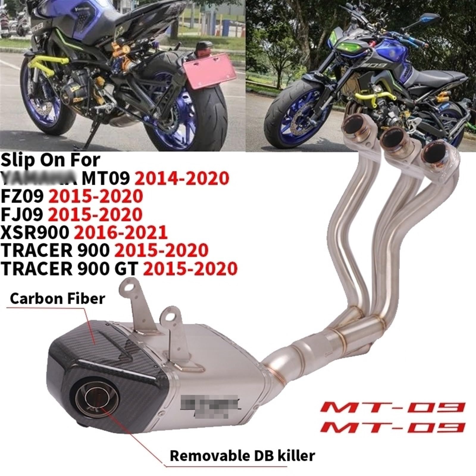 ー エキゾーストパイプ MT用 MT09用 トレーサー 900 GT用 MT-09 FZ-09 
