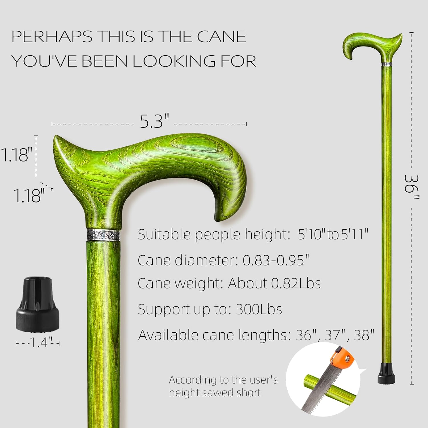 Walking Cane, Available in Multiple Inches Wooden Cane Support up to 300 Lbs, Suitable for Fancy Wooden Walking Cane for Men and Women with Extreme Demands