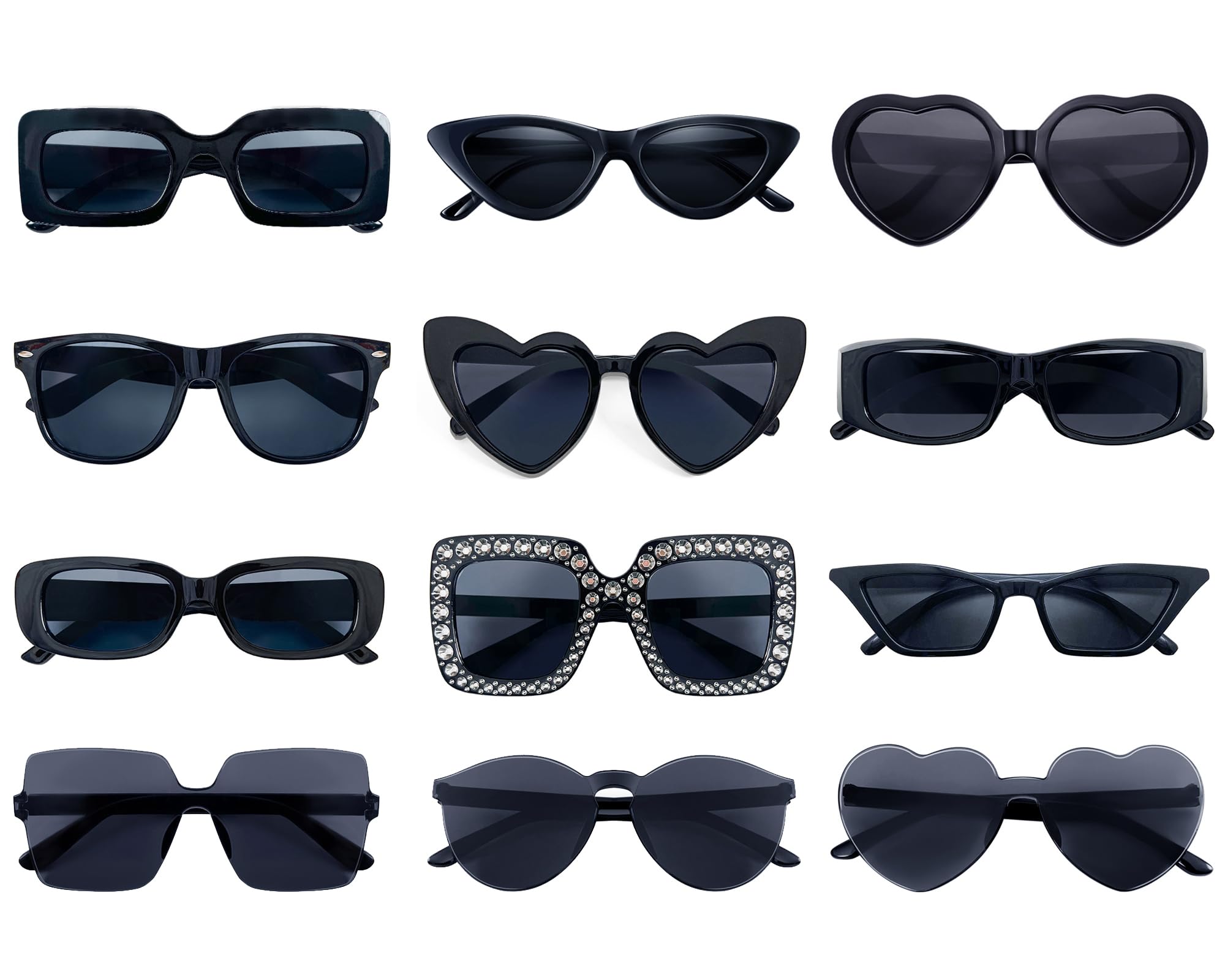 Matcheck 12 kolorowych okularów przeciwsłonecznych w różnych stylach klasyczne retro upominki na imprezę okulary akcesoria do kostiumów luzem okulary unisex dorośli
