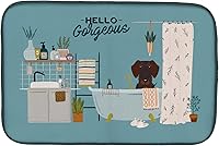 Vista 400 de Caroline's Treasures CK7824DDM - Tapete absorbente para secado de platos con diseño de bulldog inglés, rojo y blanco, para encimera de cocina, 14 x