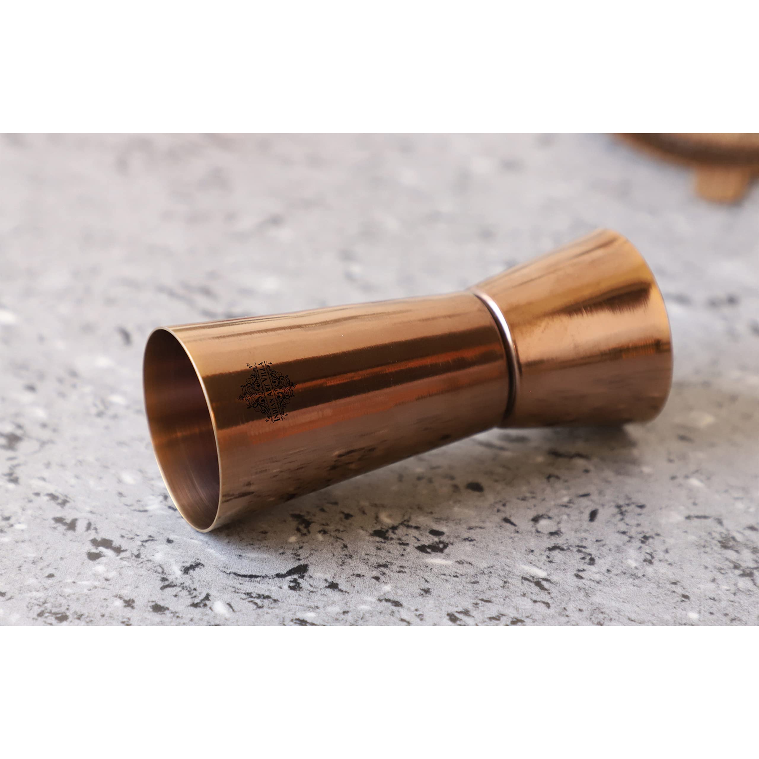 Indian Art Villa Stainless Steel Rose Gold Finish Double Sided Peg Measure Glass, Barware, Bar Accessories & Tools for Bars, Catering Venues, Home, Party, Hotels, Volume-60 & 30 ML, Color - Rose Gold 2