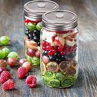 Vista 2 de Tapas de tarro de vidrio con sellado al vacío FoodSaver para sellador al vacío, tapa de sellado al vacío para tarros Mason de 3.38 pulgadas, 6