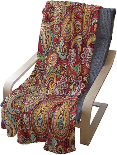 Miniatura 4 de Lunarable Manta de cachemira, diseño oriental de cachemira, remolinos inspirados en la cultura persa y flores de estilo, funda de franela polar