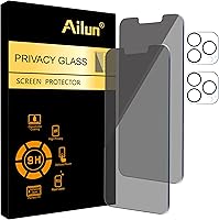 Vista 12 de Ailun Paquete de 3 protectores de pantalla de privacidad para iPhone 15 Plus [6.7 pulgadas] + 3 protectores de lente de cámara con marco