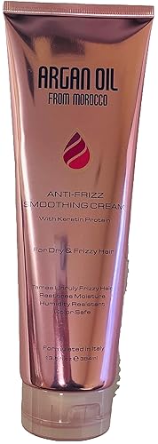 Argan Aceite de Marruecos Crema Suavizante Antiencrespamiento con queratina y proteína de seda, 13 fl.oz. (13.0 fl oz)