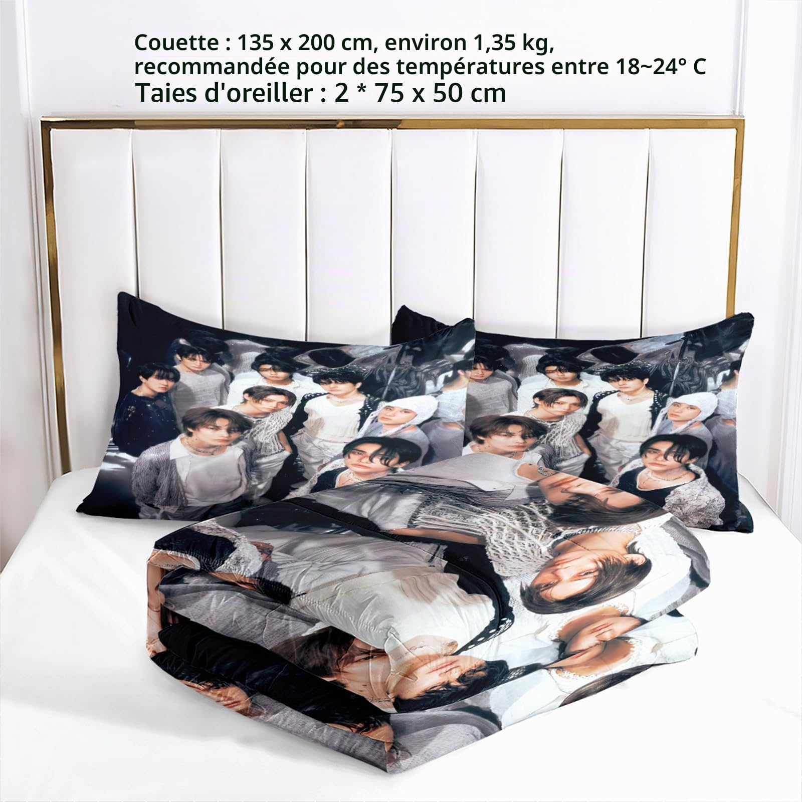 Couette Stay Kid Couette Cadeau 135*200cm,2 taie d'oreiller,Stay Kid Cadeau