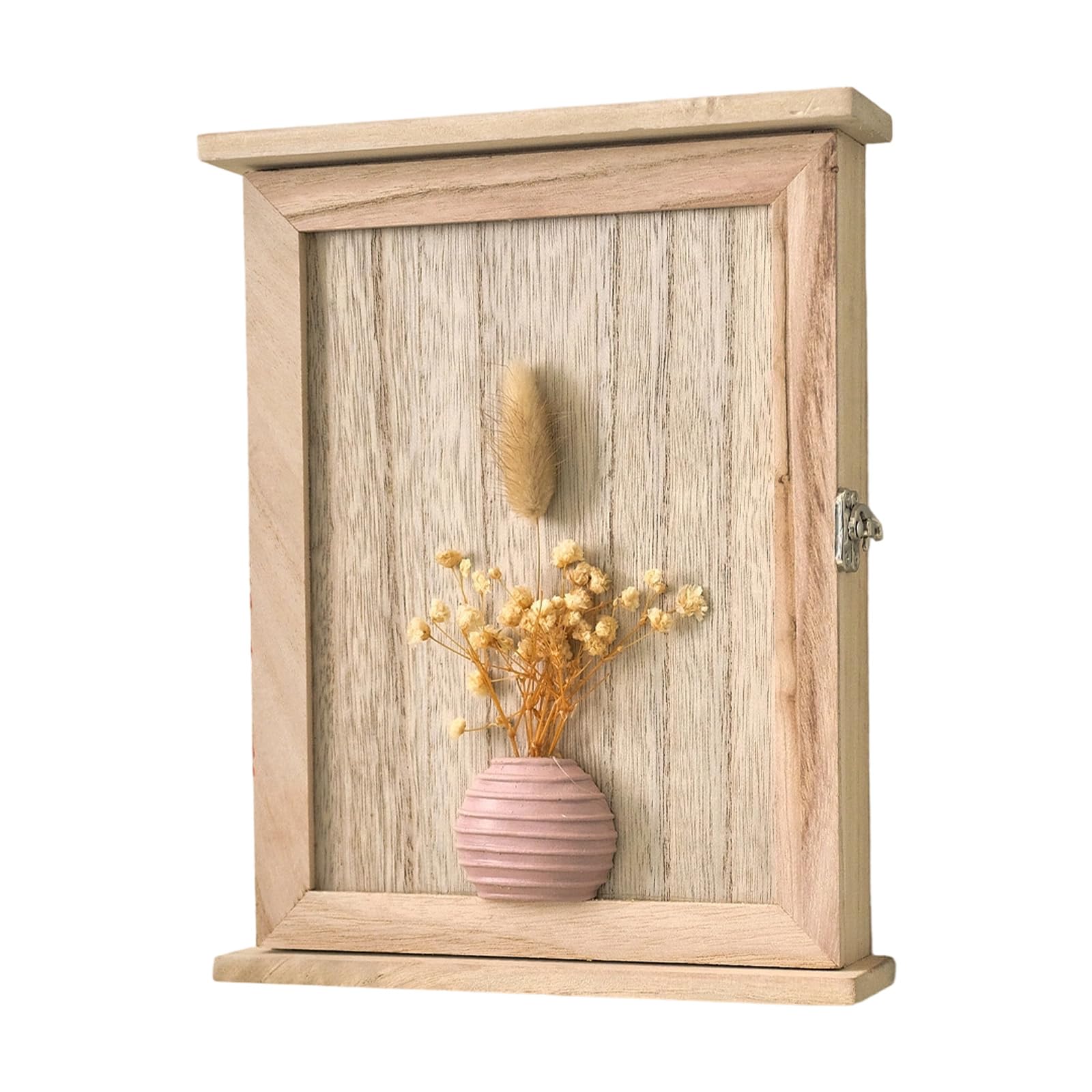 Jazuaiao Handcrafted Wood Rack with 6 Hook and Decorative Plant for Practical Farmhouses Entry Organization Bucolic Organizers with Hook