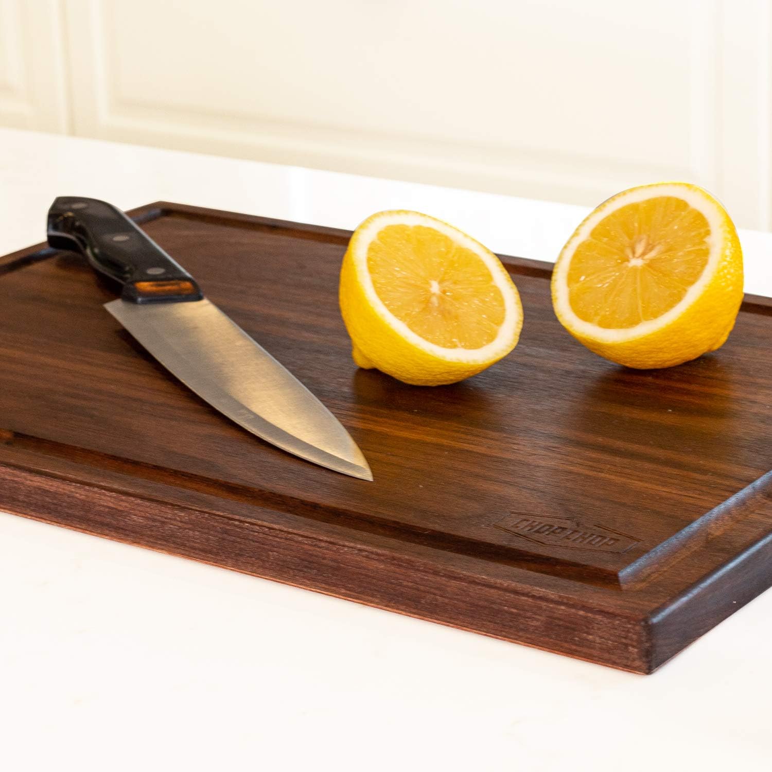 CHOP CHOP Large Walnut wood Cutting Board for Kitchen with Juice Groove Reversible, Chopping and Carving Block 17 inch x11.5 inch x .75 inch