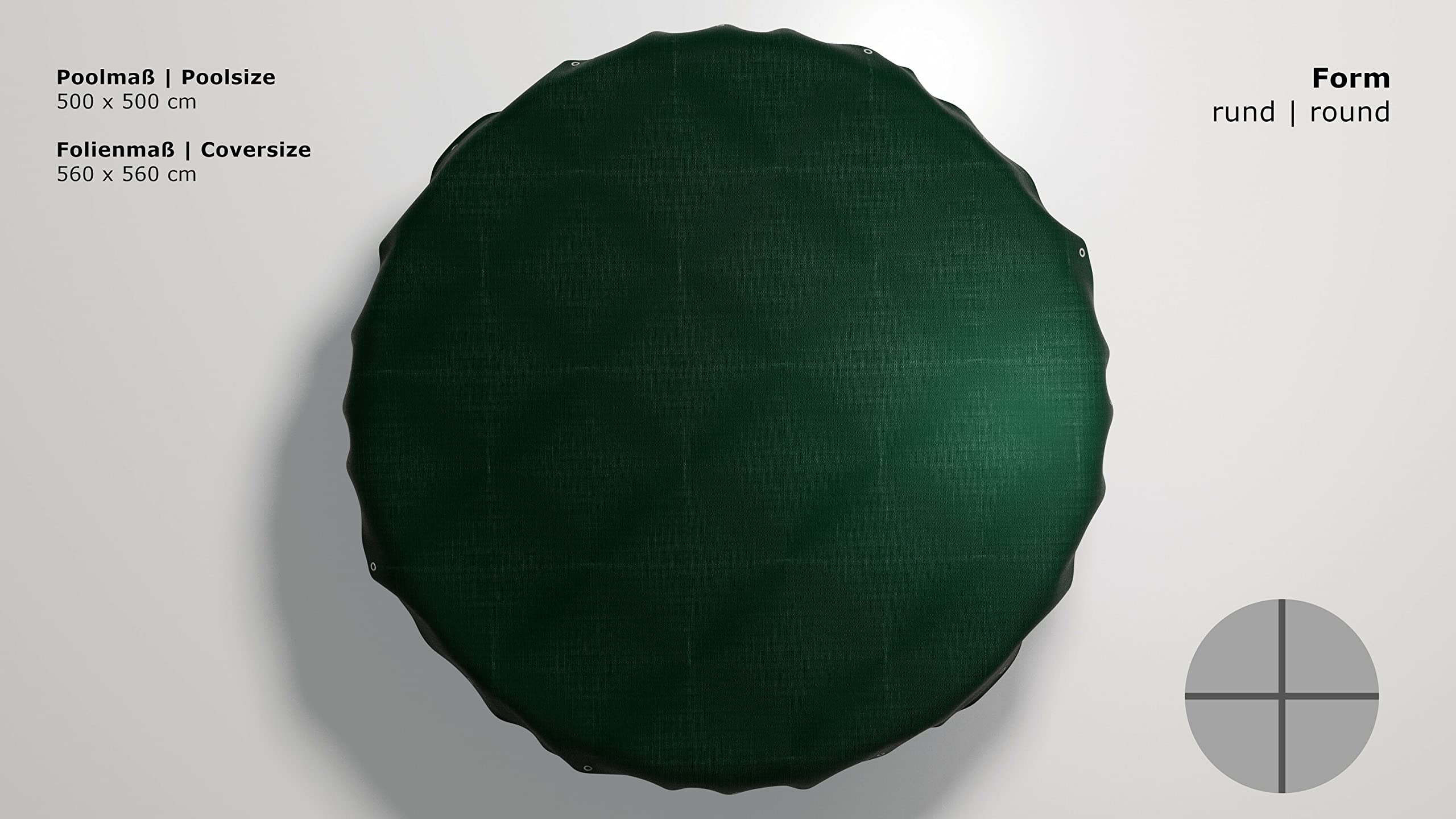GRASEKAMP Qualität seit 1972 Plandeka okryciowa do basenu, okrągła, 500 cm, wymiary plandeki 560 cm, lato, zima