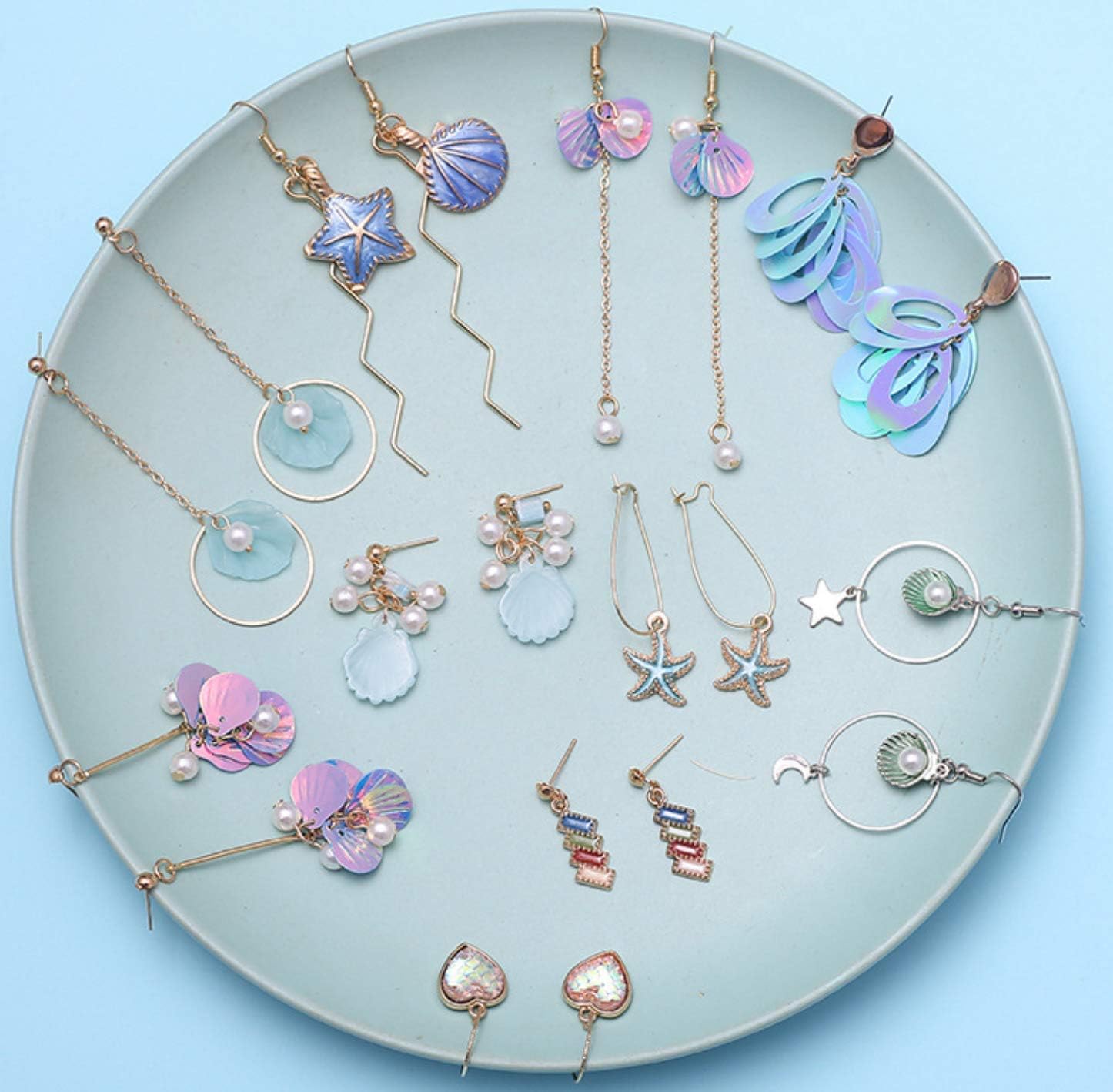 Amazon Pby ピアスが10個作れる キット アクセサリー 可愛い ピアス イヤリング 基礎金具 シェル パープル1 アクセサリーパーツ 通販