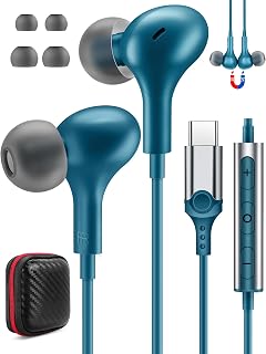 USB C Headphone Magnetic Wired Earbud for iPhone 15 Pro Max Samsung A53 A54 Galaxy S23 S22 S21 S20 Noise Canceling HiFi Stereo Corded in-Ear Headset Type C Earphone with Mic for Google Pixel 6a 7a 7 6