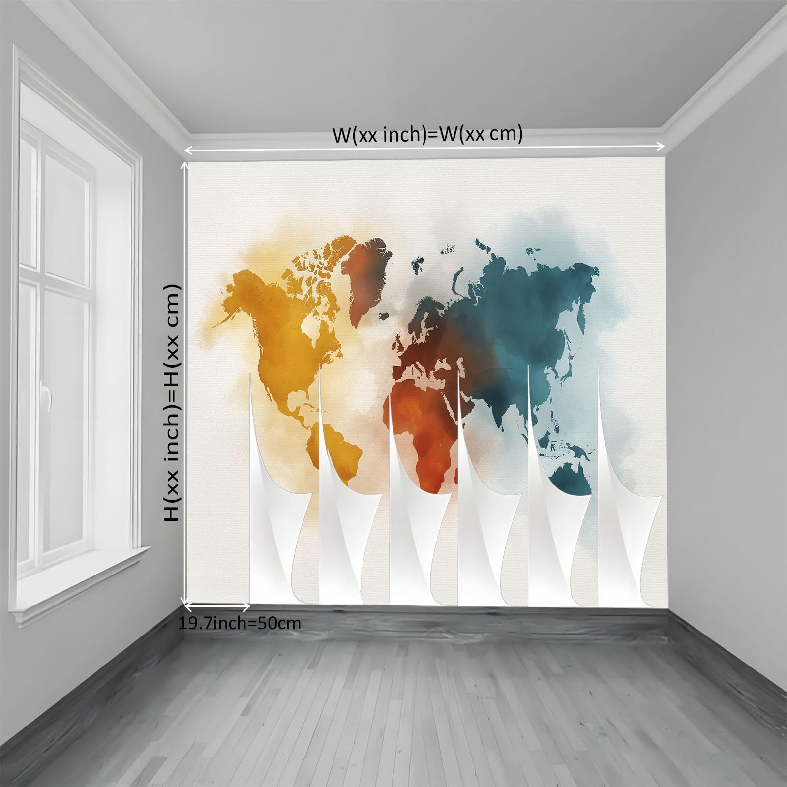 Tapeta vintage mapa świata zdjęcie mural 200 szer. x 140 cm wys. cm, styl akwarela włóknina sztuka ścienna plakat obraz projekt - fototapeta dekoracyjna tapeta do salonu sypialni pokoju dziecięcego