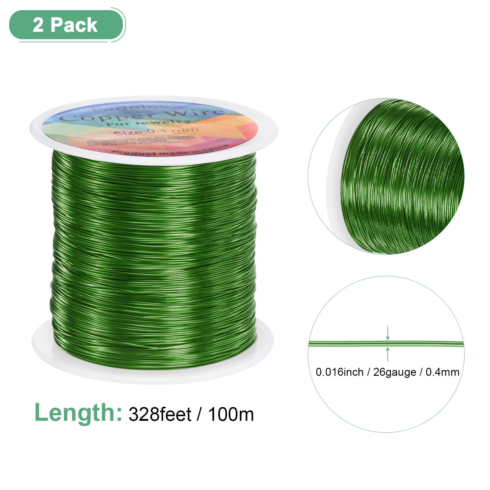 M METERXITY 2-Rolls 0.4mm Jewelry Wire - Image 3