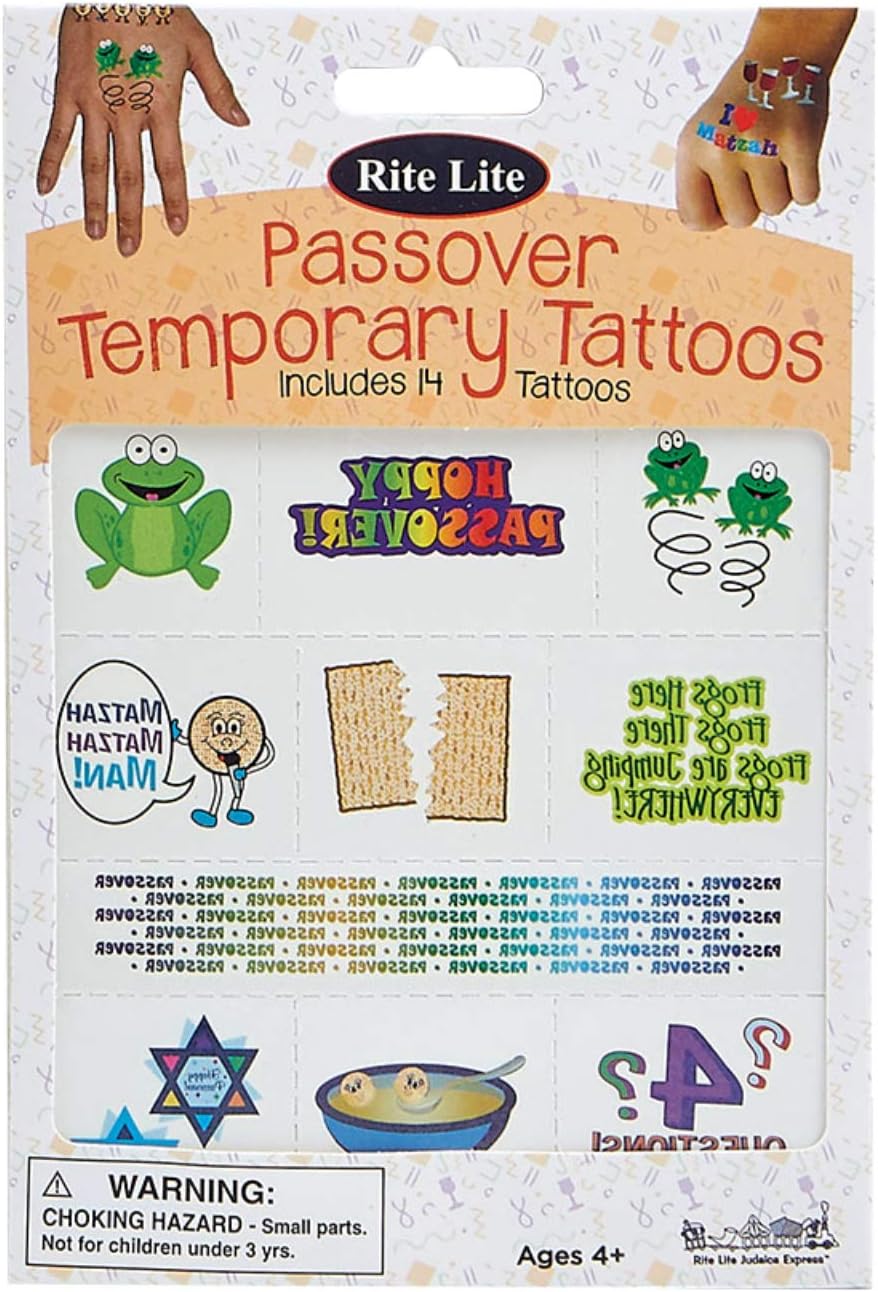 Rite Lite Fun and Colorful Passover Temporary Tattoos