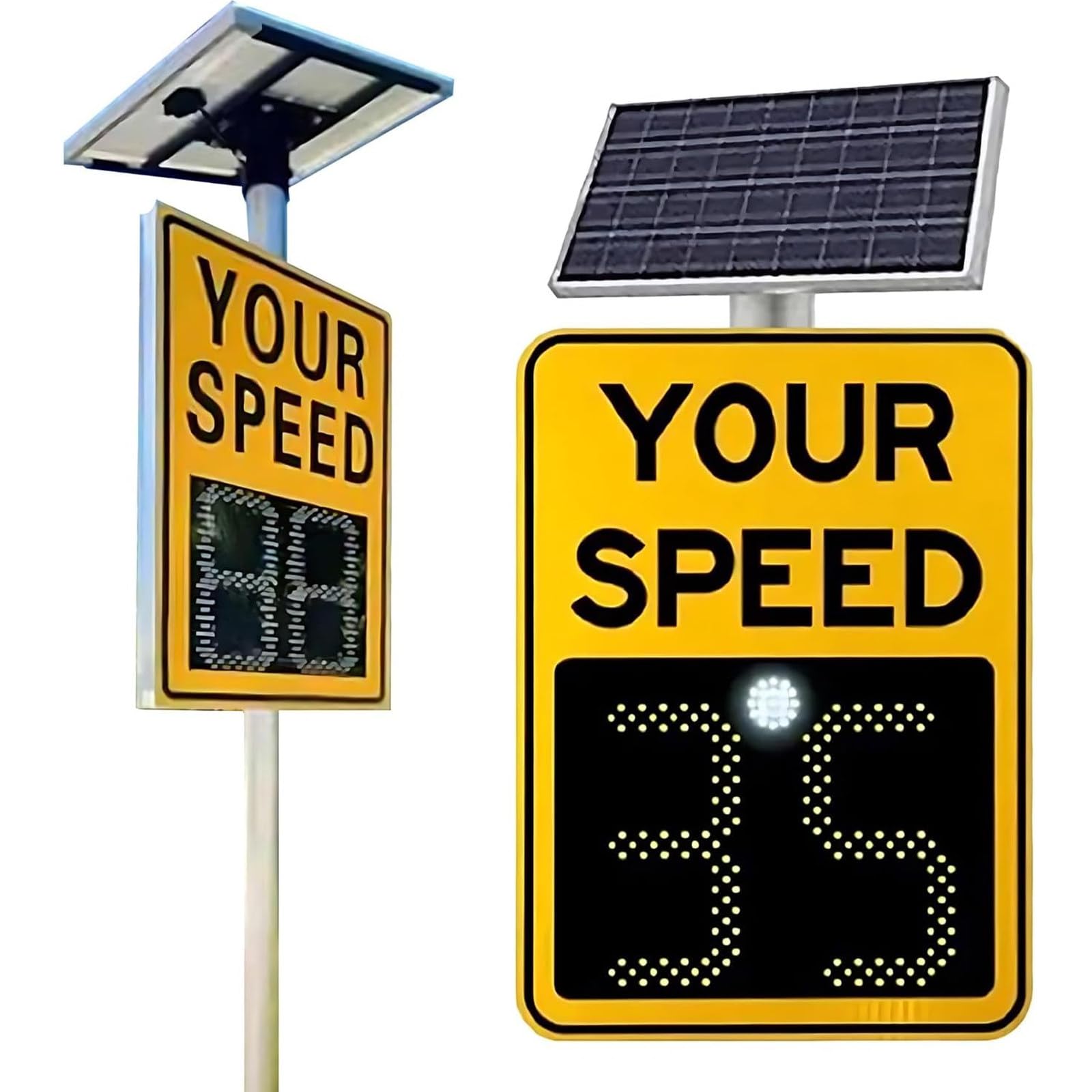 Placa de advertencia impermeable impermeable IP65 de la muestra de la señal de la límita de la velocidad del radar solar para el dispositivo de control de tráfico al aire libre durable de la seguridad