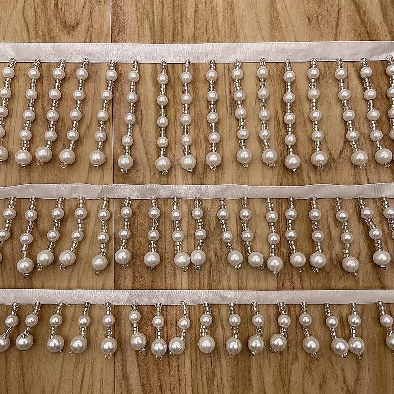 Ruban de garniture à franges perlées de 10 mètres