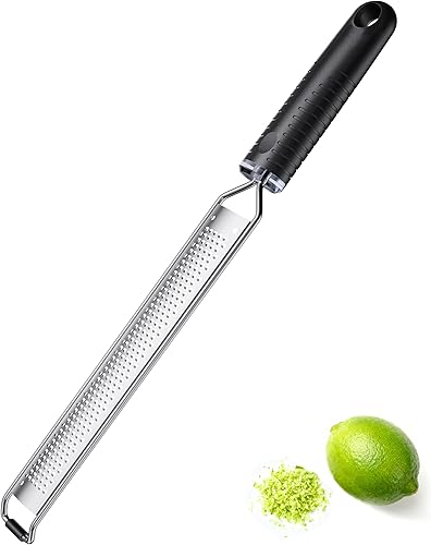 Zester de limón con mango antideslizante, rallador de queso, 15 pulgadas de largo × 1.4 pulgadas de ancho