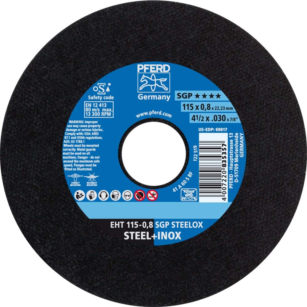 25 x Disco da taglio PFERD EHT 115-0,8 SGP STEELOX| Art.: 61340394