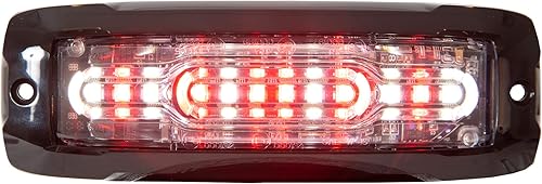 Buyers Products 8890307 Luz estroboscópica LED ultra fina de 5 pulgadas, de doble color, rojotransparente, 12 LED, carcasa de aluminio, luz disponible en Yaxa Costa Rica