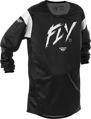 Fly Racing Camiseta Kinetic Stoke juvenil (negro/blanco, talla M)