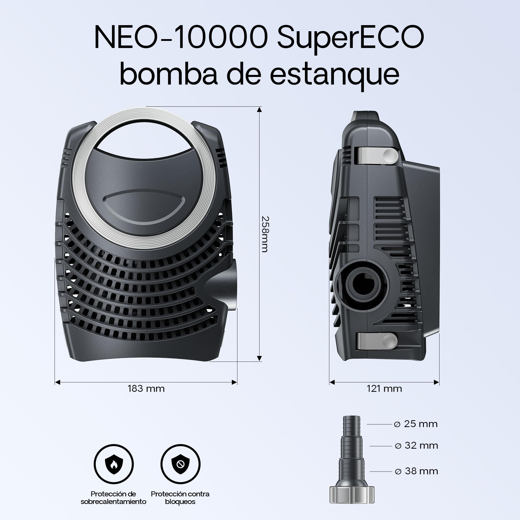 Juego de filtro para estanque bio 60.000 l 36 W UVC Clarificador 80 W Bomba manguera jardin