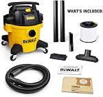 Aspirateurs DEWALT DXV06P 4 HP de pointe, aspirateur humide/sèche de 6 gallons, aspirateur de chantier robuste avec fonction souffleur jaune et noir