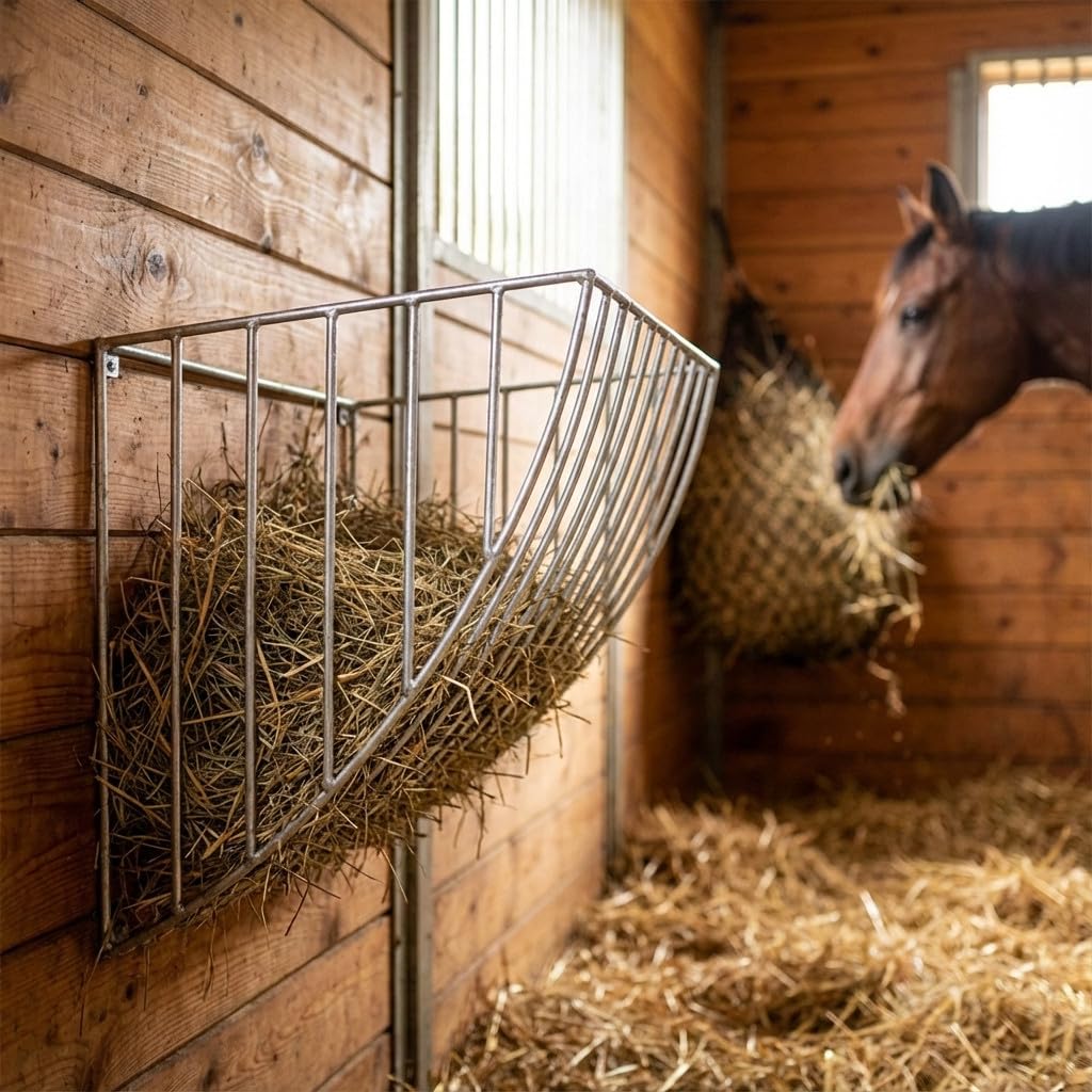 Suinga Comedero Forrajera Caballos Frontal 79x50x55 cm - Alimentador de Forraje para Caballo