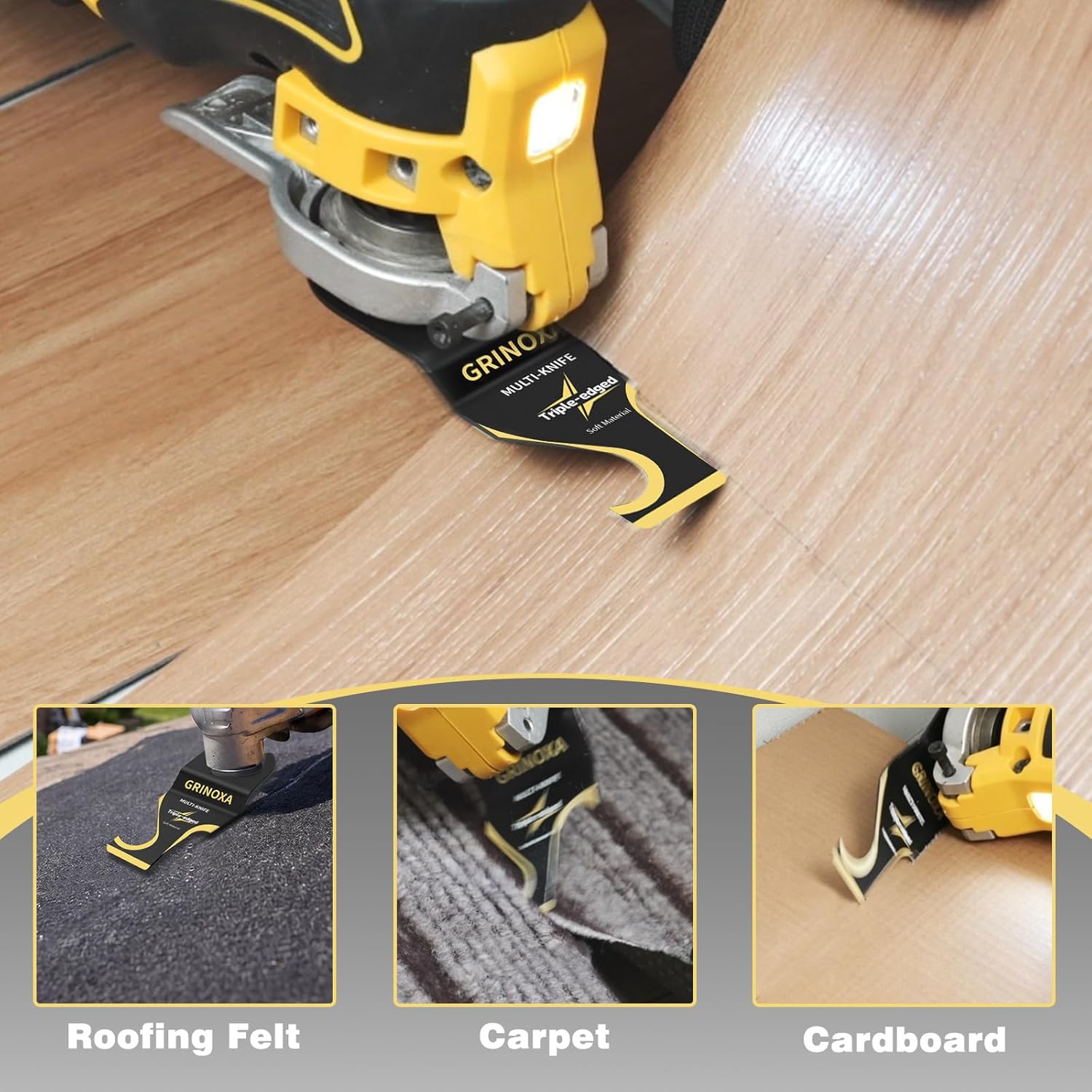 10PCS Oscillating Multi Tool Hook Knife Blade for Cutting Roofing Shingles, PVC Carpet, and Cardboard, Universal Oscillating Saw Blades Quick Release Fit Dewalt Milwukee Rockwell Bosch Dremel