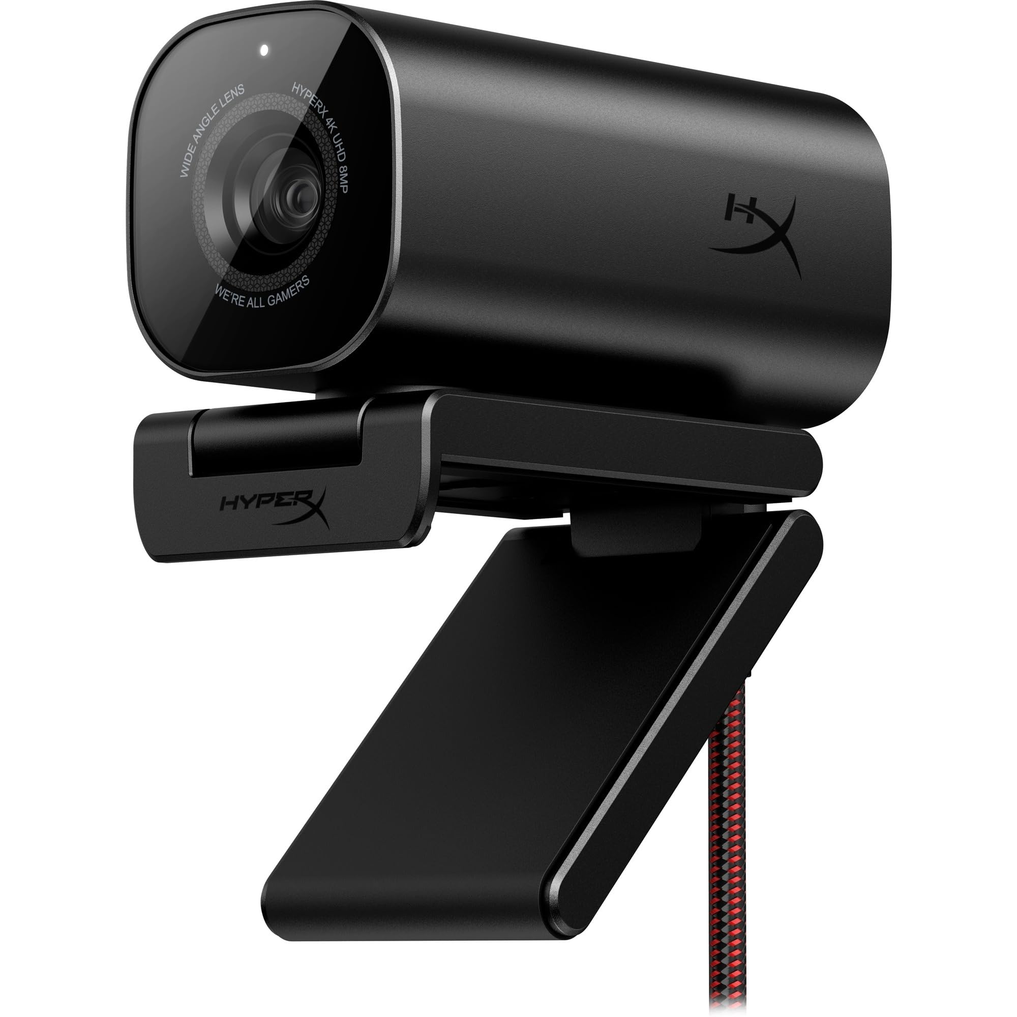 HyperX Vision S Webcam, 4K a 30 fps, FHD a 60 fps, Campo visivo fino a 90°, Sensore Sony Starvis 8 Megapixel, Ruotabile e Inclinabile, Windows Hello, Zoom, Teams, OBS, Discord, PC e Mac, Nero