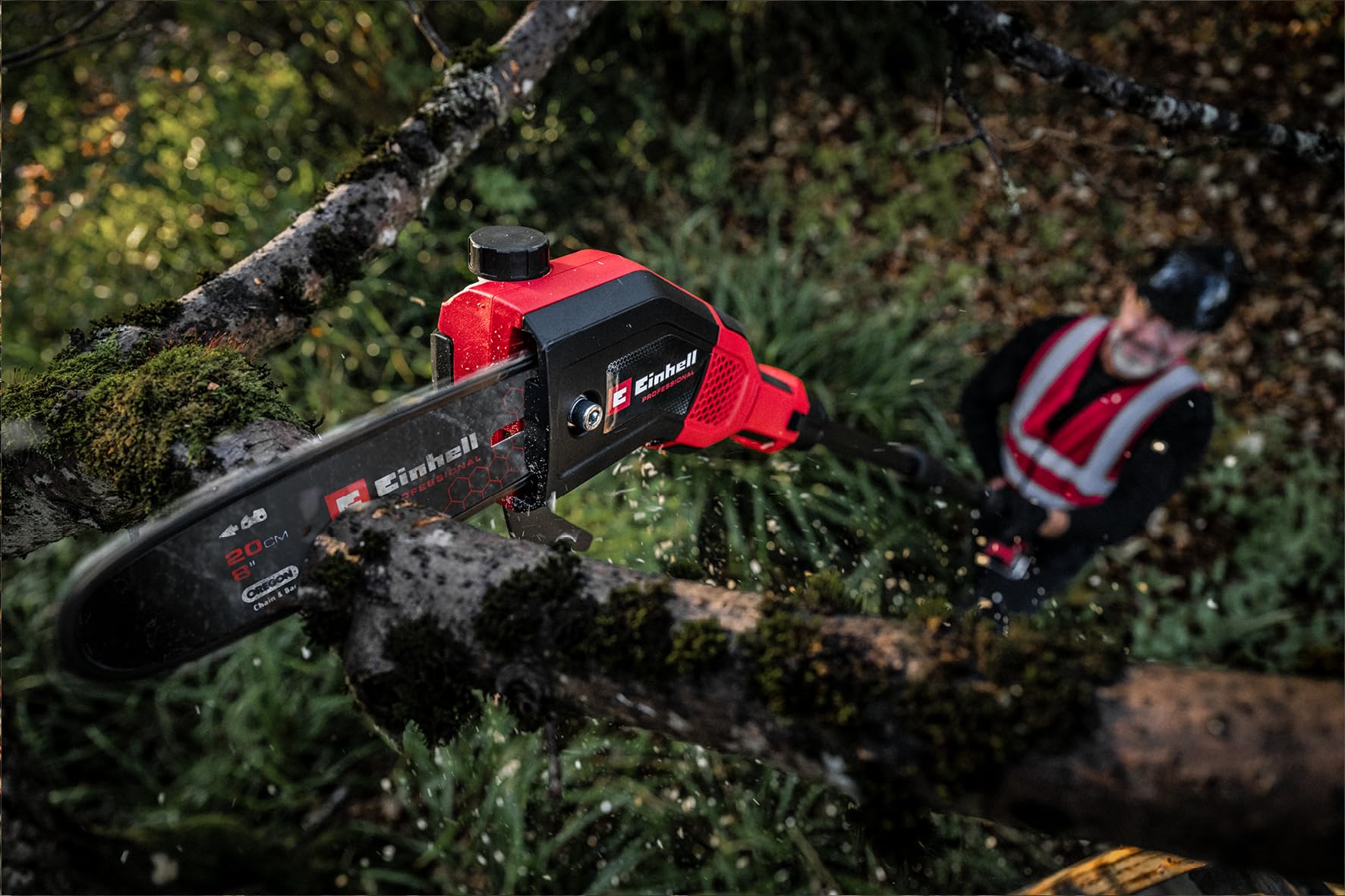 Multiherramienta con batería GP-HC 18/5020 Li T BL-Solo Einhell Professional Power X-Change (18 V, Brushless, Cortasetos de 50 cm, podadora de 18 cm, Mango telescópico, sin batería)