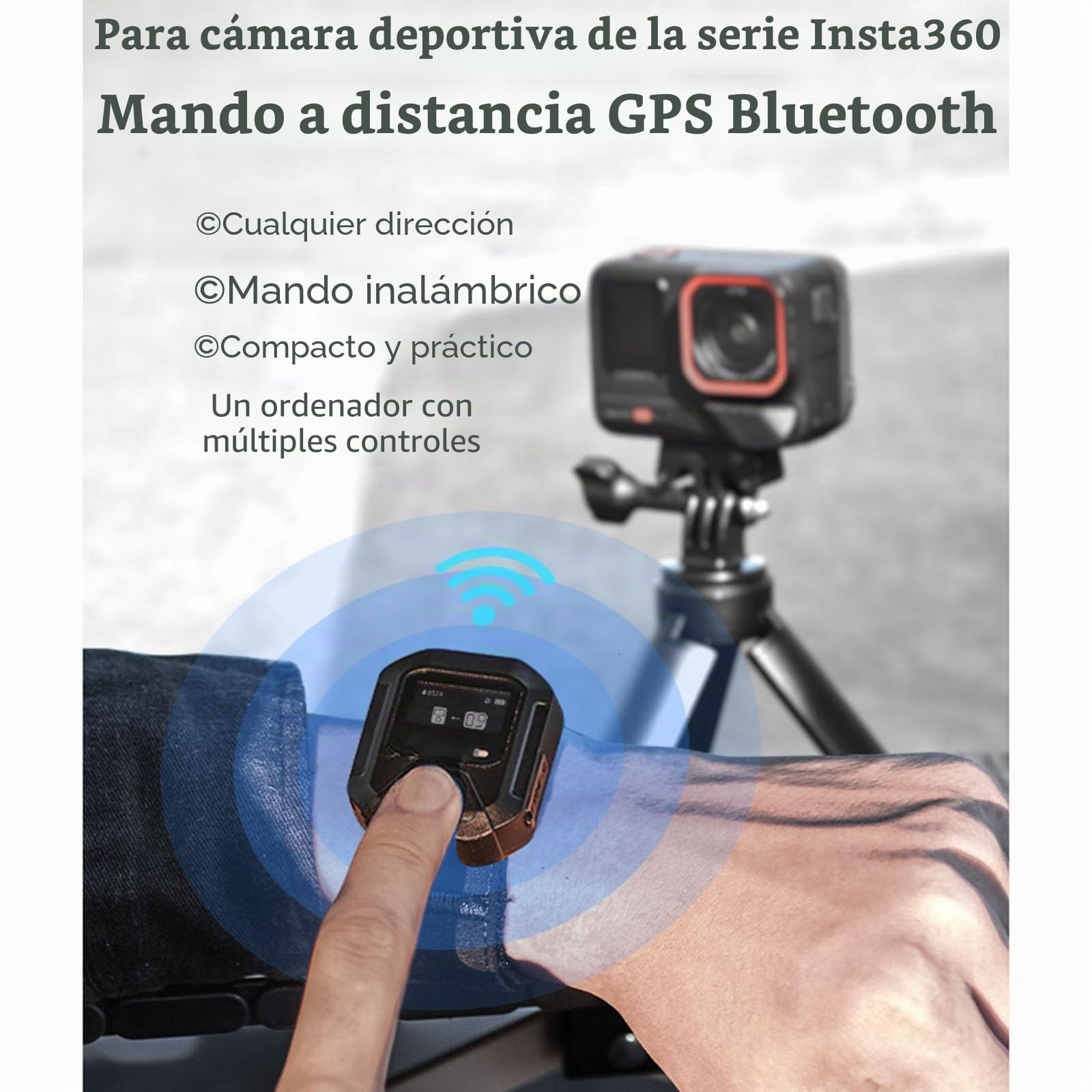 Mando a distancia Bluetooth para Insta360 X4 Series/ACE PRO Series/GO3S Series Cámara GPS Bluetooth 5.0 Accesorios de control remoto inteligente