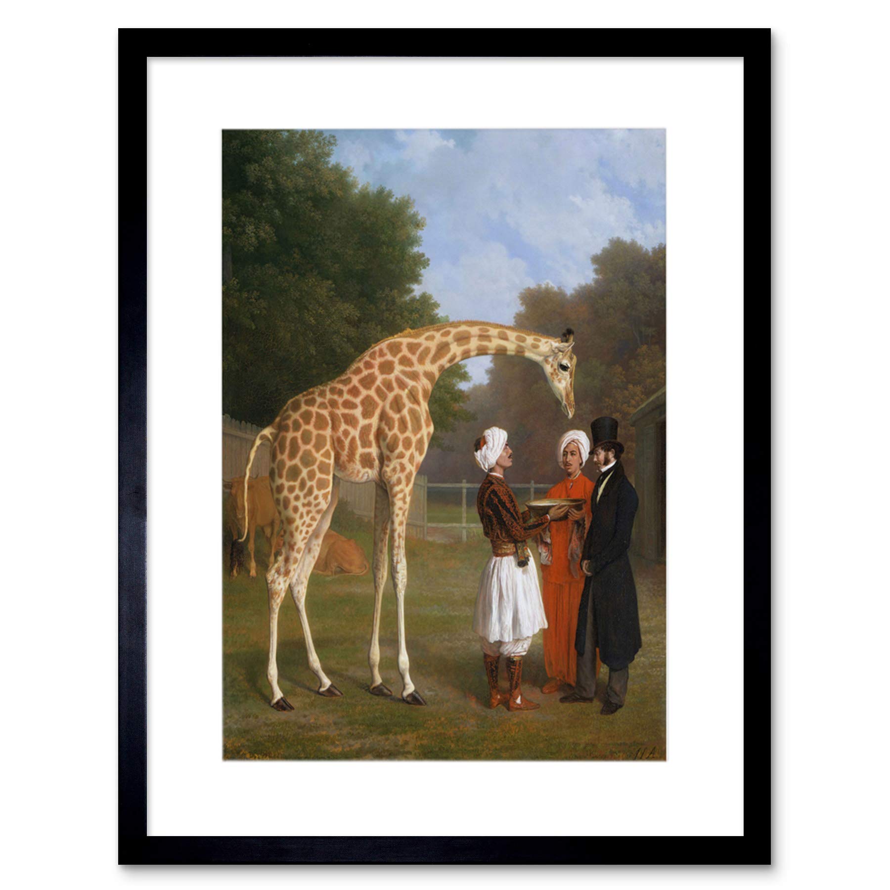 Wee Blue Coo PAINTING ANIMAL LAURENT AGASSE NUBIAN GIRAFFE FRAMED ART PRINT MOUNT B12X12767