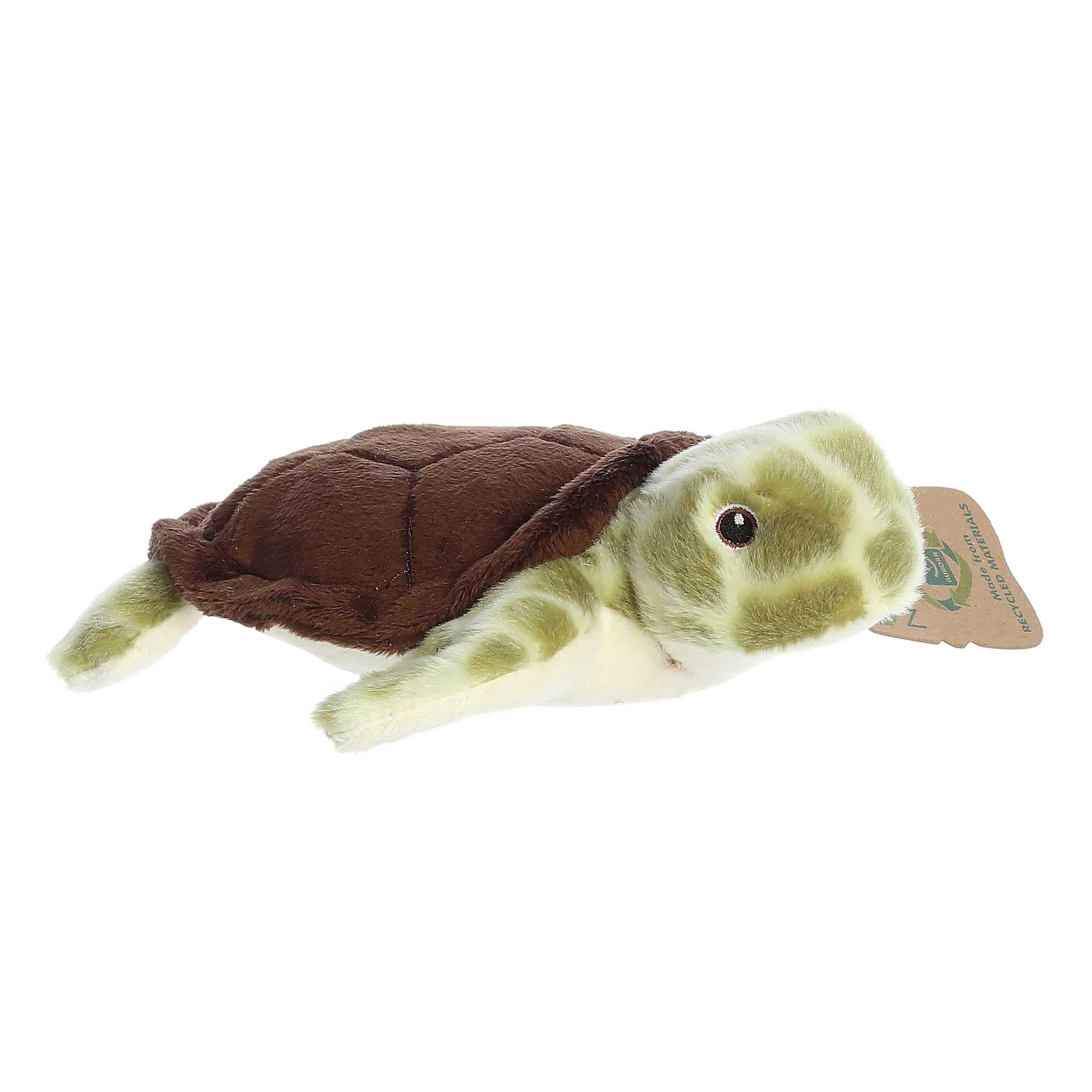 Aurora(r) Responsibly Made Eco Nation(tm) Eco Softies(tm) Sea Turtle Stuffed Animal - Ideal for Playtime Adventures - Perfect for Birthdays or Just Because - Green 8 Inches - Image 3