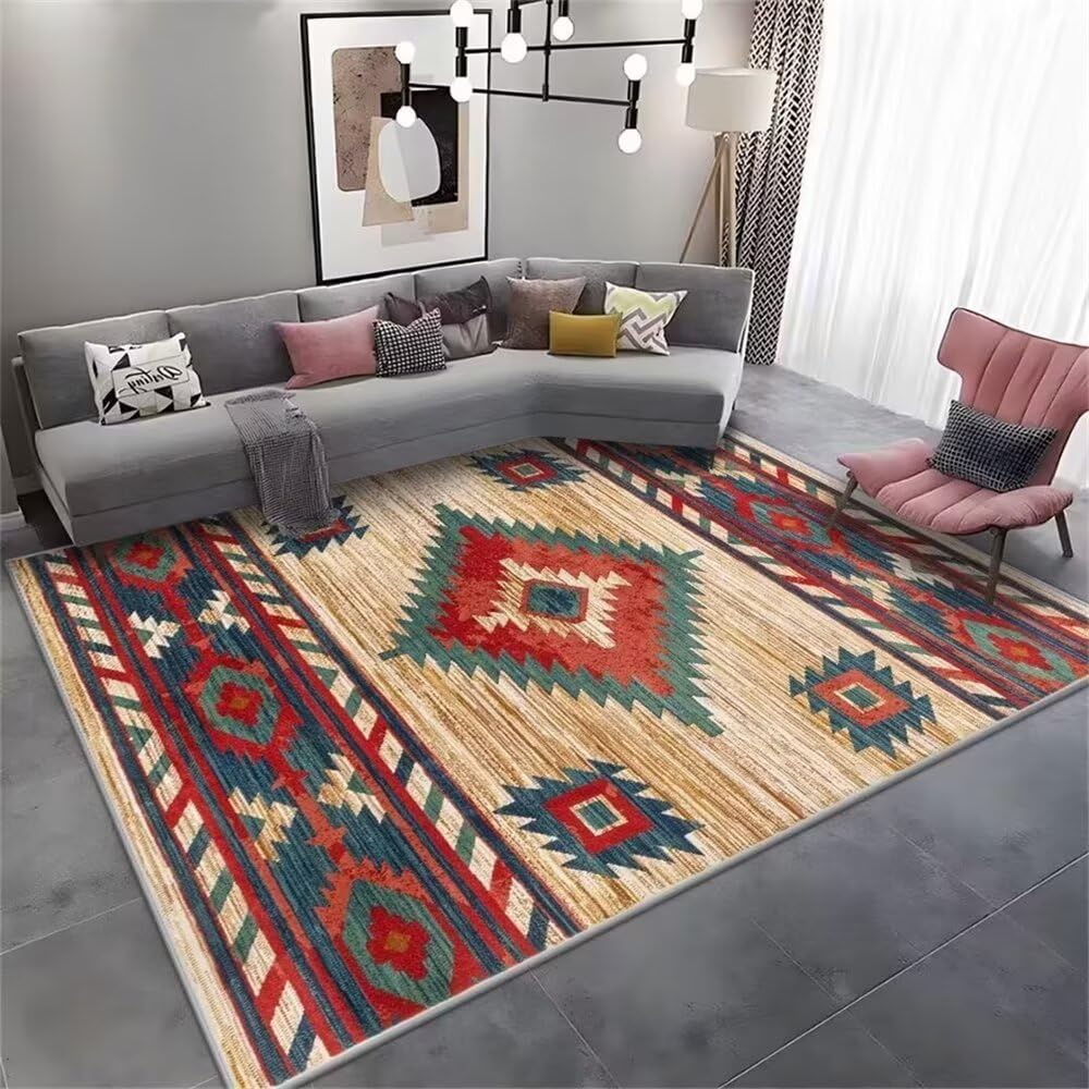 Tapis cuisine long et entree exterieur tapis rouge imprime terrasse 100x160cm