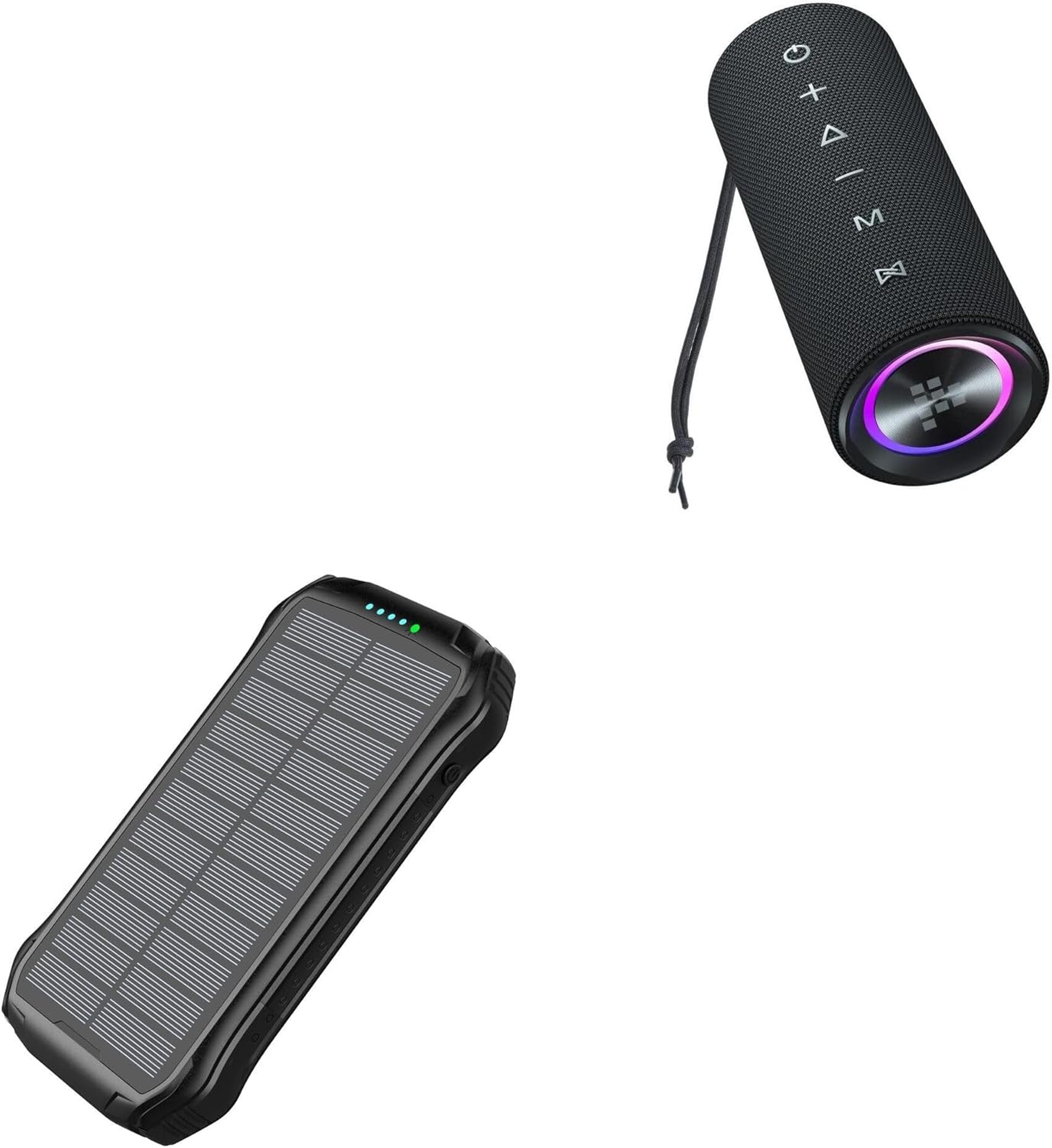 BoxWave Charger Compatible with Tronsmart Mirtune C2 Portable Outdoor Speaker - Solar Wireless Rejuva PD Power Pack (16000mAh), Solar Powered Backup Power Bank - Jet Black