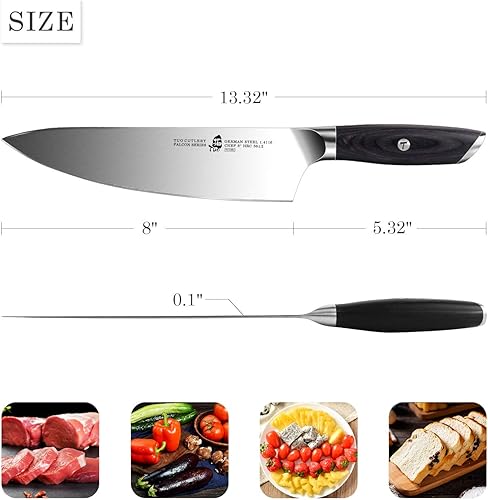 Miniatura 9 de TUO - Cuchillo de pelar de 3.5 pulgadas, cuchillo de cocina ultraafilado para pelar frutas y verduras, de acero alemán de alto carbono - Mango de
