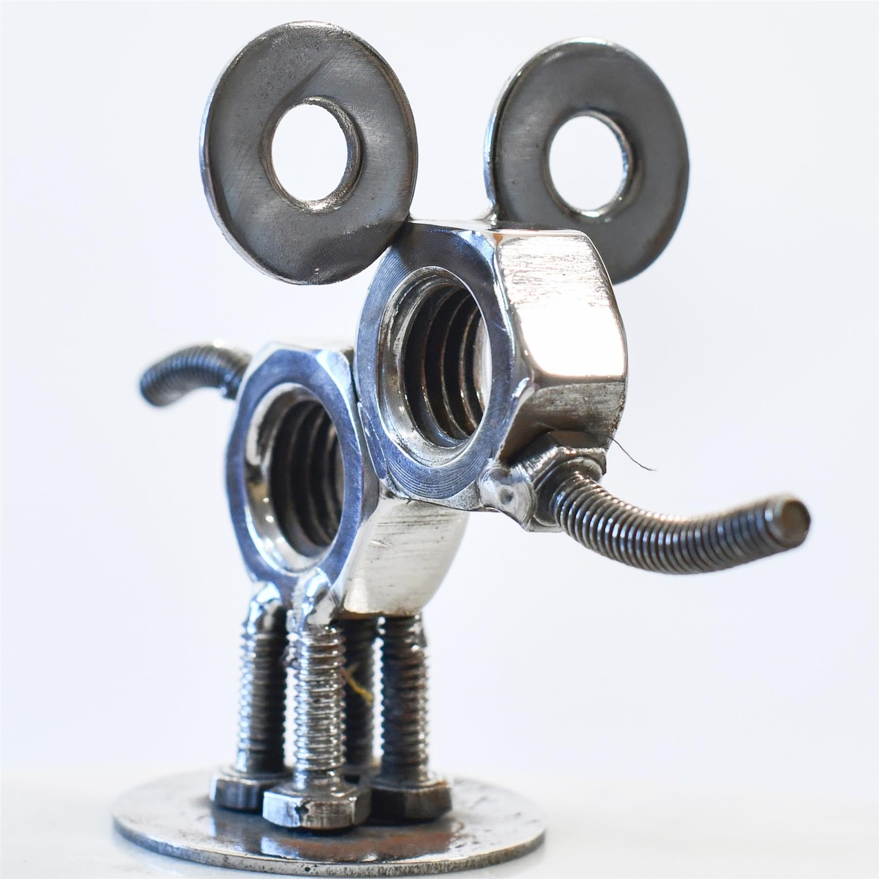 Black Country Metal Works Silver 'Raja' The Elephant Recycled Scrap Metal Art Sculpture Made From Nuts And Bolts