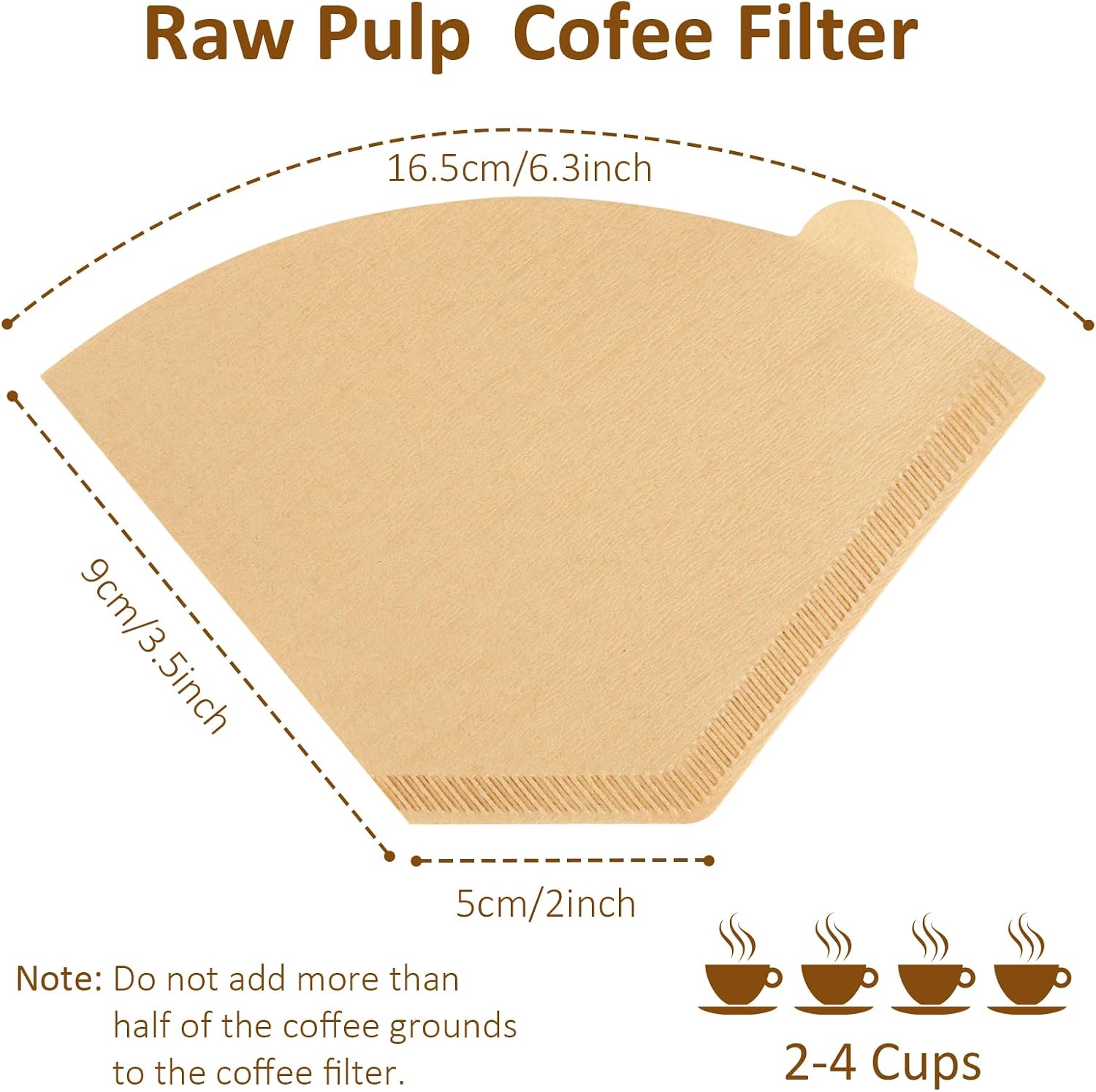 Cone Coffee Filters #2-120Pcs Disposable Coffee Filters Biodegradable Natural Paper, Disposable Coffee Filter Paper 2-4 Cup, 3 packs of 40 per pack image 2
