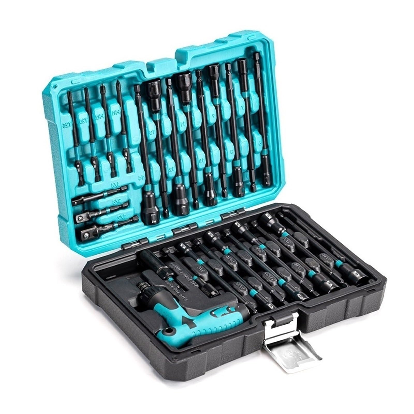 27PCS Nut Driver Set with Quick-Change Ratchet Handle, Metric & SAE Nut Driver Set 6'', for Impact Drill, Hand Tool