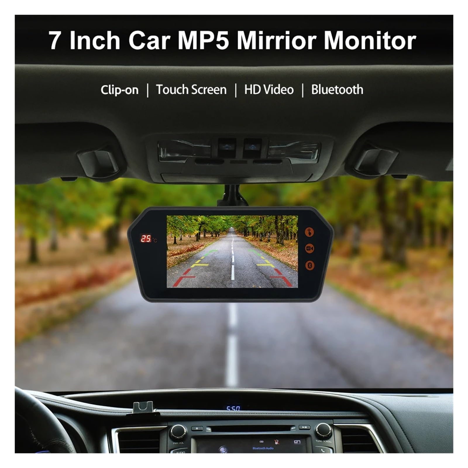 7-calowy Monitor Odtwarzacza MP5 Z Kamerą I Wideo HD W Lusterku Wstecznym Oraz Lusterko Wsteczne Samochodu Systemem Parkowania Stabilna Transmisja SygnałU(711M-BF-6M)