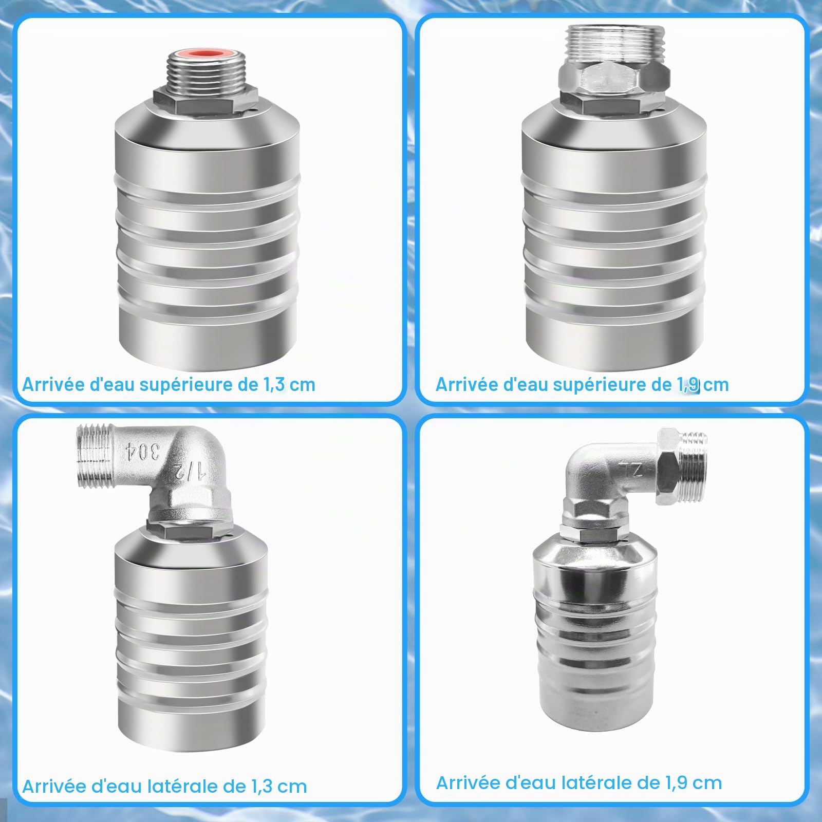 Stainless Steel Fully vannes à flotteur entièrement automatiques en acier inoxydable 304 pour réservoir d'eau, vanne à flotteur remplissage automatique pour piscine, vanne à flotteur d'arrêt